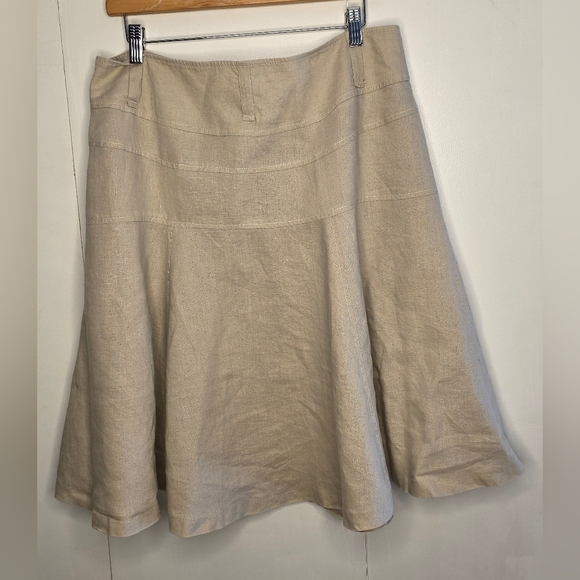 DALIA Cream linen Skirt Size 14 - Picture 2 of 7